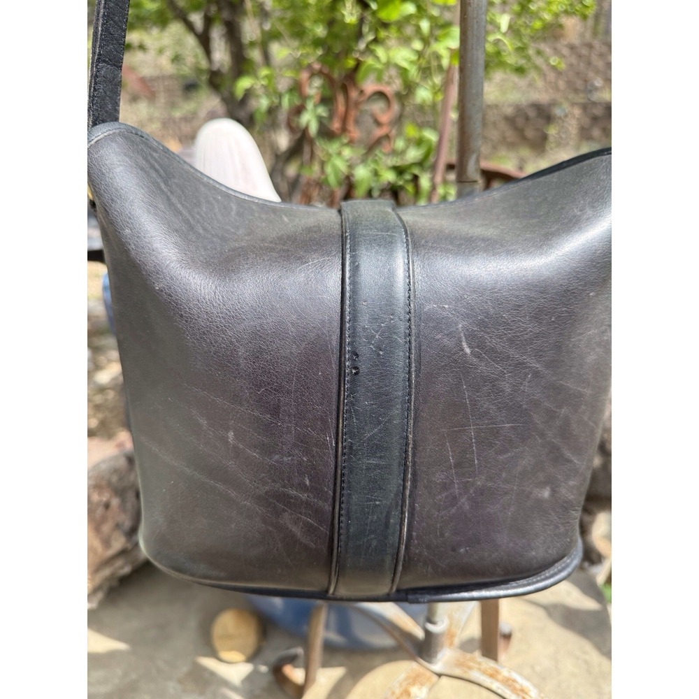 Coach Vintage Nottingham British Binocular Crossbody Bag Black Leather USA - Picture 10 of 16